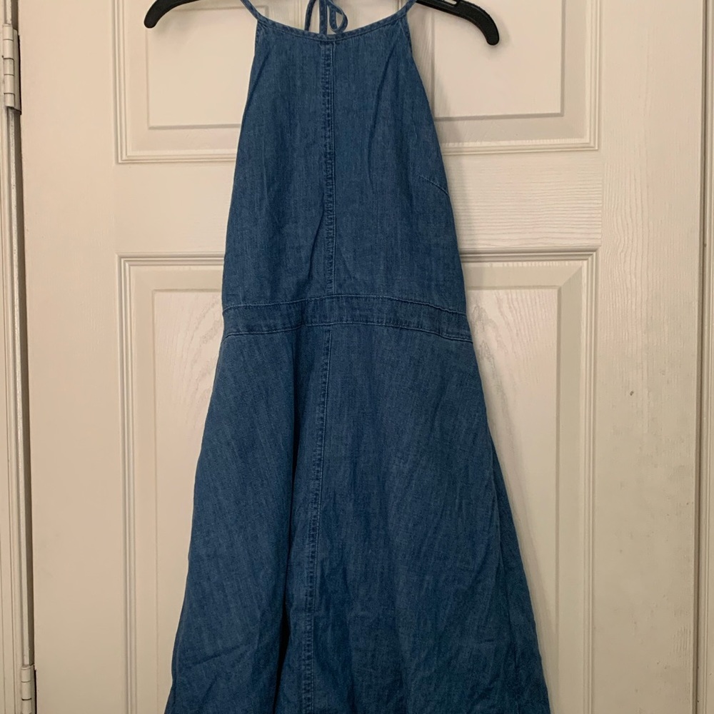 Zara Halter Denim Dress Sz Lg